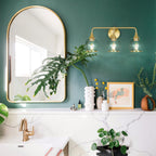 Gold Bathroom Vanity Light 3-Lights Bathroom Light Fixtures Over Mirror with Clear Glass Shade 22.4 inch Wall Sconce Lighting Bath(Exclude E26 Bulb) - Grand Goldman