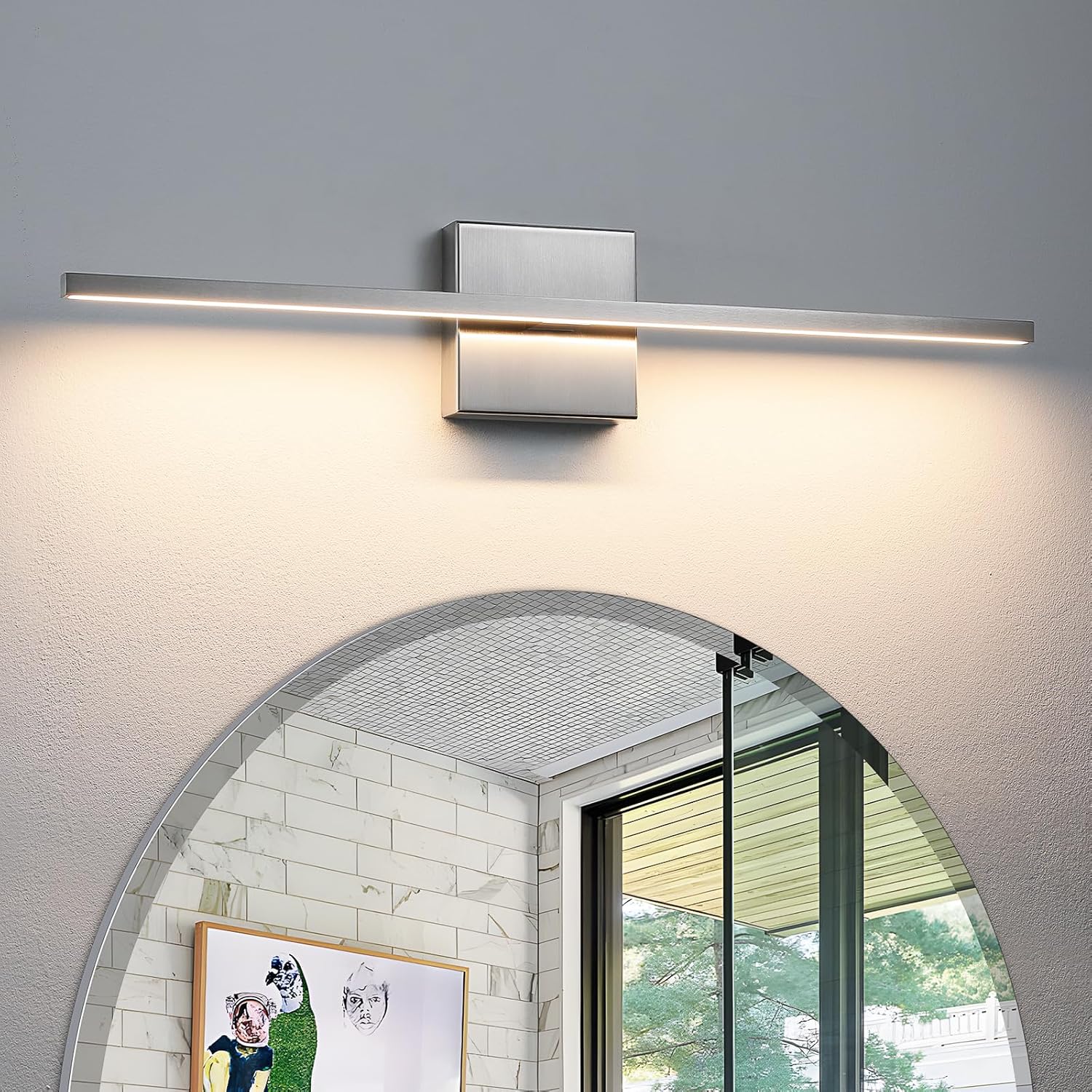 Gold Bathroom Vanity Light Fixtures - 30 inch Rotatable Modern LED Vanity Lights for Bathroom with 3500K Warm Light Brushed Bathroom Wall Sconce Over Mirror - Grand Goldman