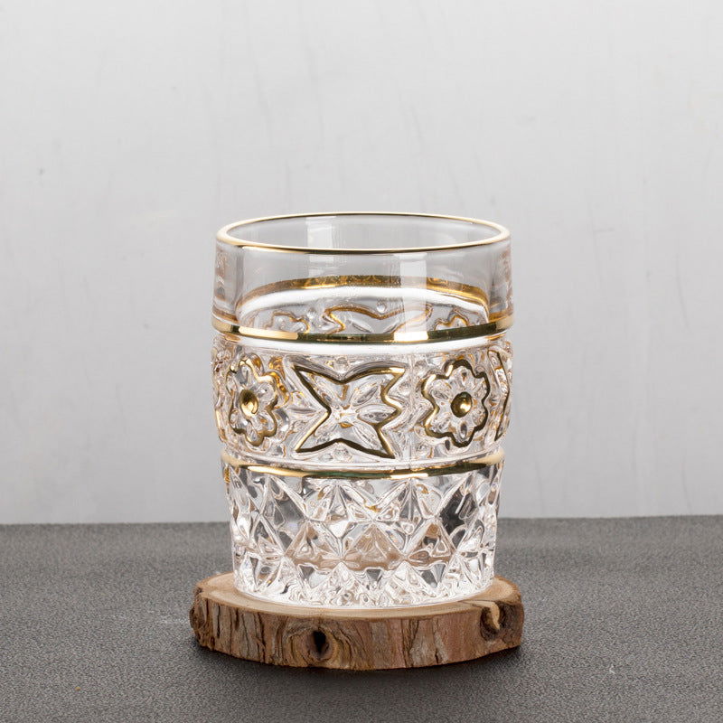 Gold Painted Fashion Crystal Glass Whiskey - Grand Goldman