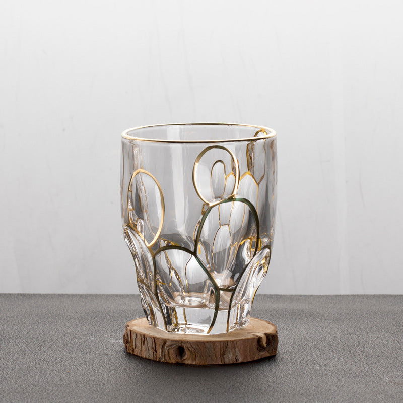 Gold Painted Fashion Crystal Glass Whiskey - Grand Goldman