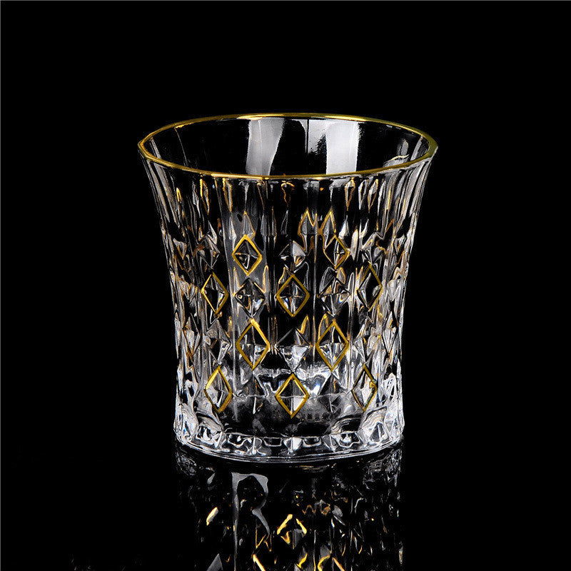 Gold Painted Fashion Crystal Glass Whiskey - Grand Goldman