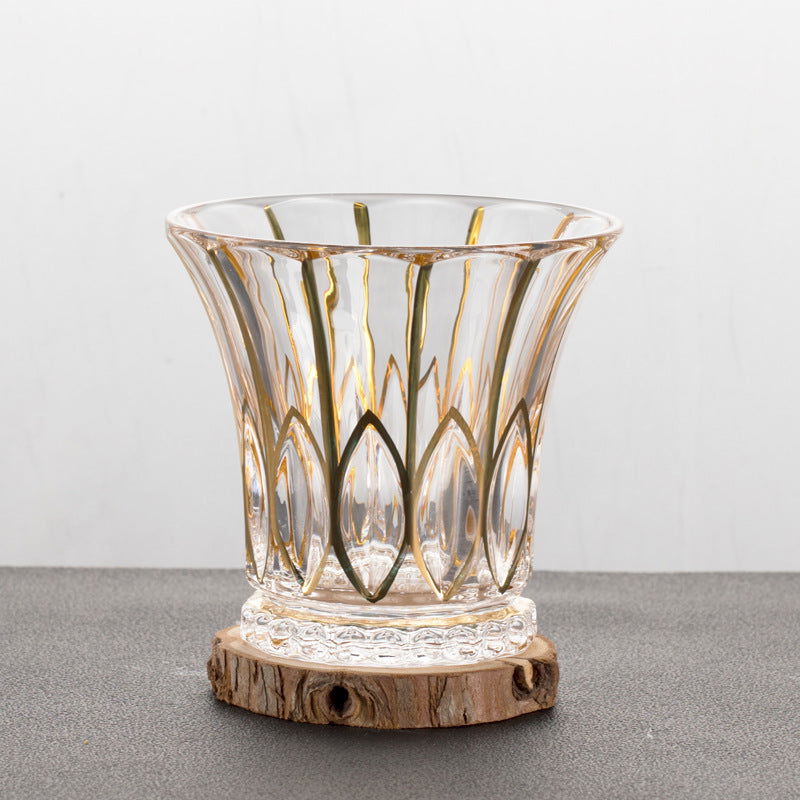 Gold Painted Fashion Crystal Glass Whiskey - Grand Goldman