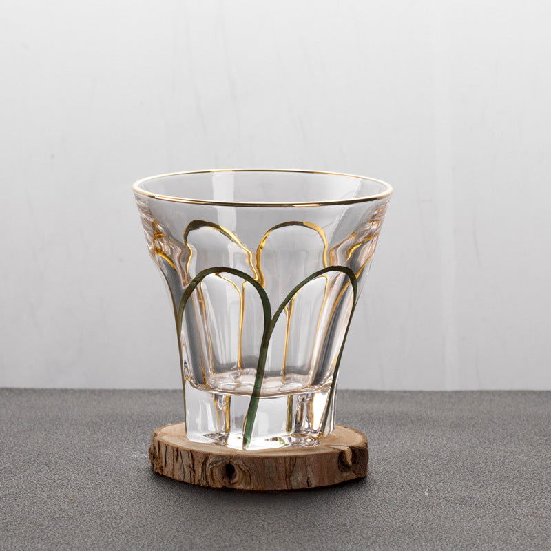 Gold Painted Fashion Crystal Glass Whiskey - Grand Goldman