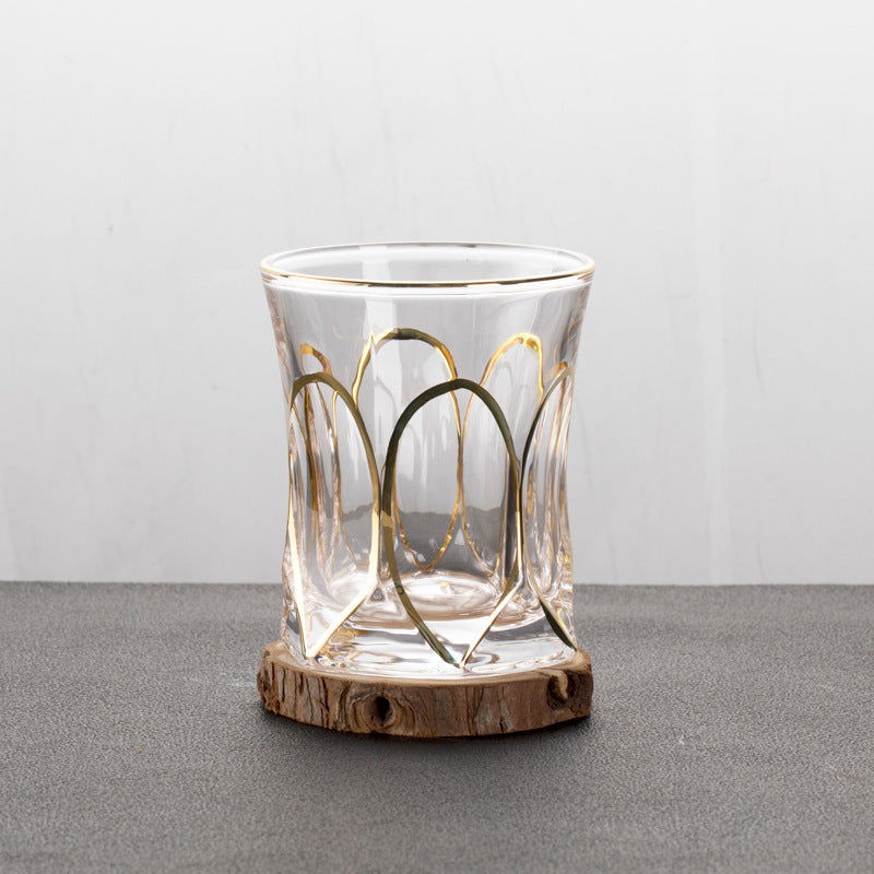 Gold Painted Fashion Crystal Glass Whiskey - Grand Goldman