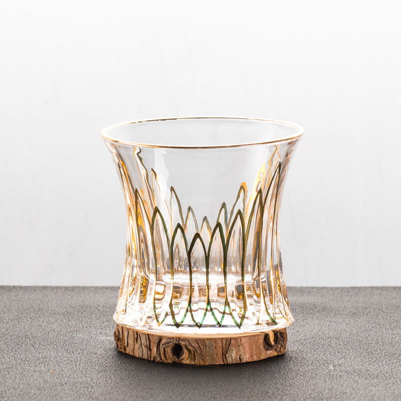 Gold Painted Fashion Crystal Glass Whiskey - Grand Goldman