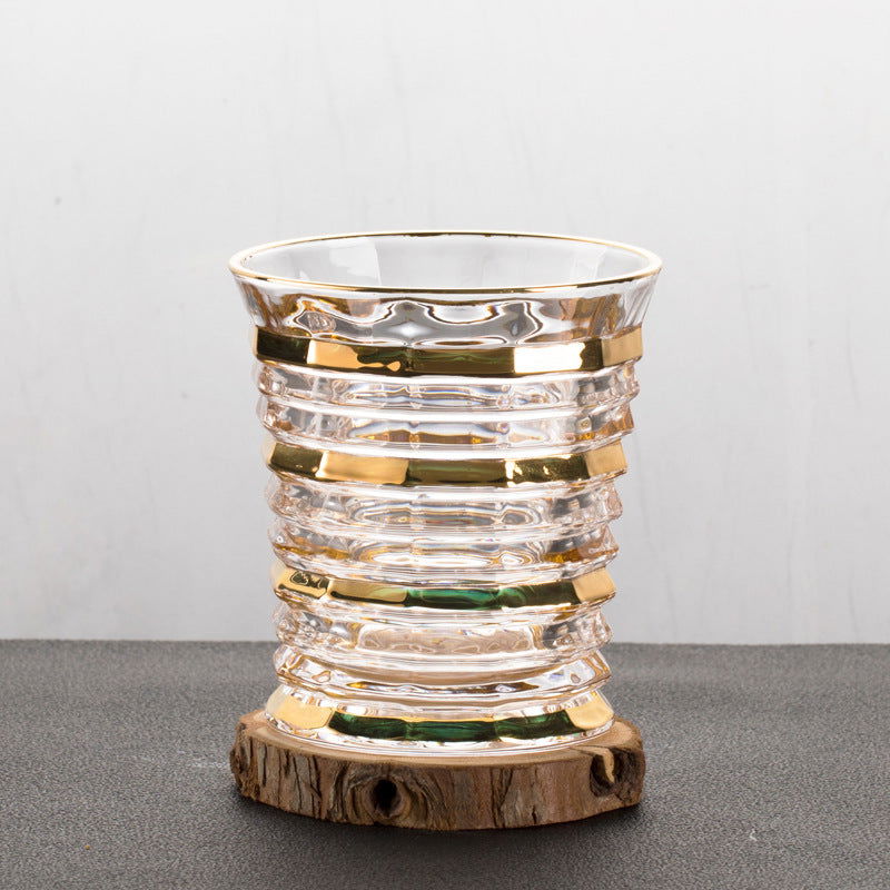 Gold Painted Fashion Crystal Glass Whiskey - Grand Goldman