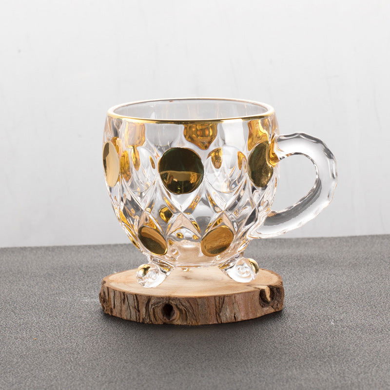 Gold Painted Fashion Crystal Glass Whiskey - Grand Goldman