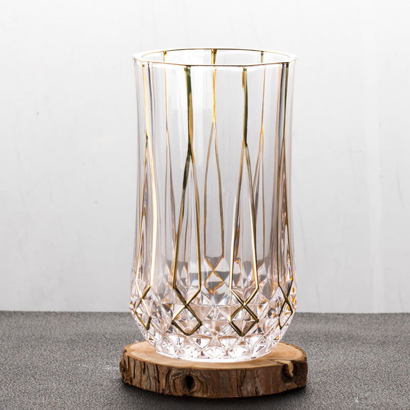 Gold Painted Fashion Crystal Glass Whiskey - Grand Goldman