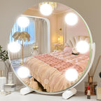 Gold Vanity Mirror, 12 Inch Makeup Mirror with Lights, Large Lighted Vanity Mirror, Light Up Mirror with Smart Touch 3 Colors Dimmable, Tabletop Mirror, 360° Rotation - Grand Goldman