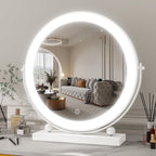 Gold Vanity Mirror, 12 Inch Makeup Mirror with Lights, Large Lighted Vanity Mirror, Light Up Mirror with Smart Touch 3 Colors Dimmable, Tabletop Mirror, 360° Rotation - Grand Goldman