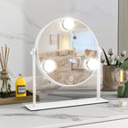 Gold Vanity Mirror, 12 Inch Makeup Mirror with Lights, Large Lighted Vanity Mirror, Light Up Mirror with Smart Touch 3 Colors Dimmable, Tabletop Mirror, 360° Rotation - Grand Goldman
