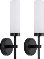 Gold Wall Sconces Set of 2, Modern Bathroom Sconces Wall Lighting Vanity Light Fixtures with Clear Glass, Brushed Brass Wall Mount Lights for Living Room Corridor Mirror Bedroom Stairs - Grand Goldman