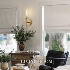 Gold Wall Sconces Set of 2, Modern Bathroom Sconces Wall Lighting Vanity Light Fixtures with Clear Glass, Brushed Brass Wall Mount Lights for Living Room Corridor Mirror Bedroom Stairs - Grand Goldman