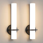 Gold Wall Sconces Set of Two - Dimmable Modern Sconces Wall Lighting 18W 3000K Led Wall Lights Acrylic Lampshade Hardwired Wall Light Fixtures for Living Room Bedroom Bathroom Hallway - Grand Goldman