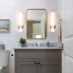 Gold Wall Sconces Set of Two - Dimmable Modern Sconces Wall Lighting 18W 3000K Led Wall Lights Acrylic Lampshade Hardwired Wall Light Fixtures for Living Room Bedroom Bathroom Hallway - Grand Goldman