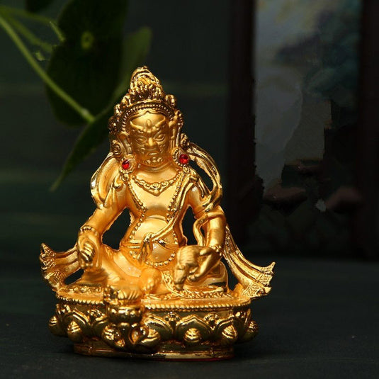 Golden Buddha statue with yellow fortune - Grand Goldman