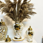 Golden Ceramic General Jar Ginger Cans Storage Tanks Decorative Bottles Flower Vase Chinese Retro Ornaments Home Decoration - Grand Goldman