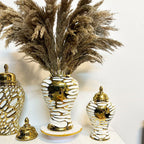 Golden Ceramic General Jar Ginger Cans Storage Tanks Decorative Bottles Flower Vase Chinese Retro Ornaments Home Decoration - Grand Goldman