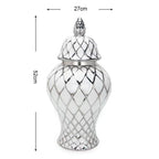Golden Ceramic General Jar Gold Grid Pattern Ginger Jar Porcelain Storage Tank Handicraft Ornaments Decorative Accessories - Grand Goldman