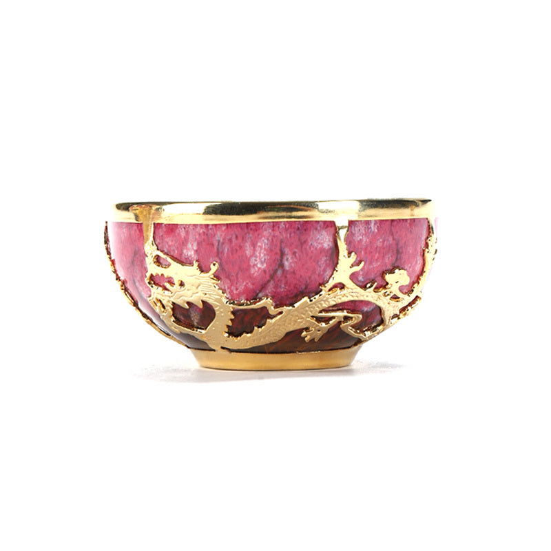 Golden Inlaid Jade Teacup Kiln Changed Hand-drawn Household Kung Fu Tea - Grand Goldman
