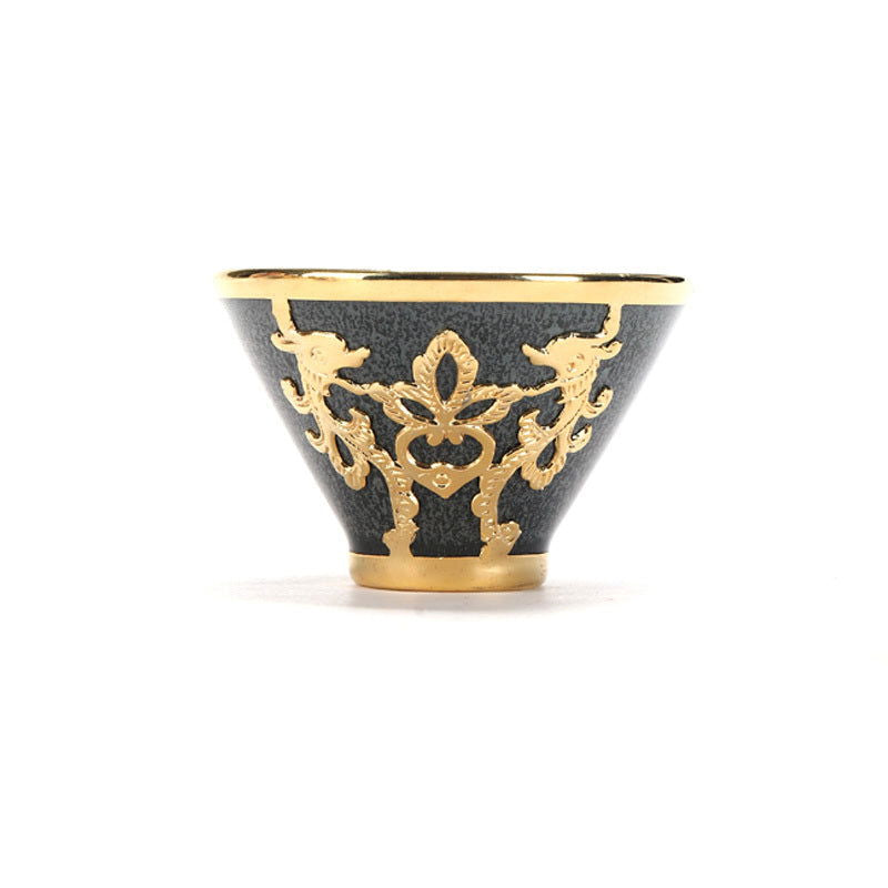 Golden Inlaid Jade Teacup Kiln Changed Hand-drawn Household Kung Fu Tea - Grand Goldman