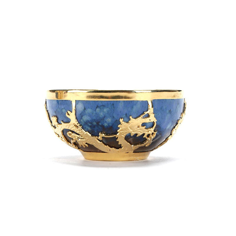 Golden Inlaid Jade Teacup Kiln Changed Hand-drawn Household Kung Fu Tea - Grand Goldman