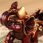 Gorgeously detailed elephant pulling cart wine bottle holder (resin) - Grand Goldman