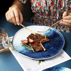 Gradient Underglaze Ceramic Western Dinner Plate - Grand Goldman