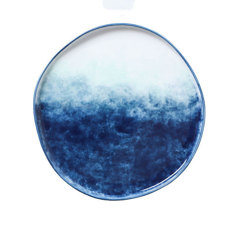 Gradient Underglaze Ceramic Western Dinner Plate - Grand Goldman