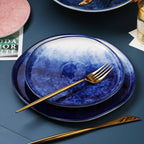 Gradient Underglaze Ceramic Western Dinner Plate - Grand Goldman