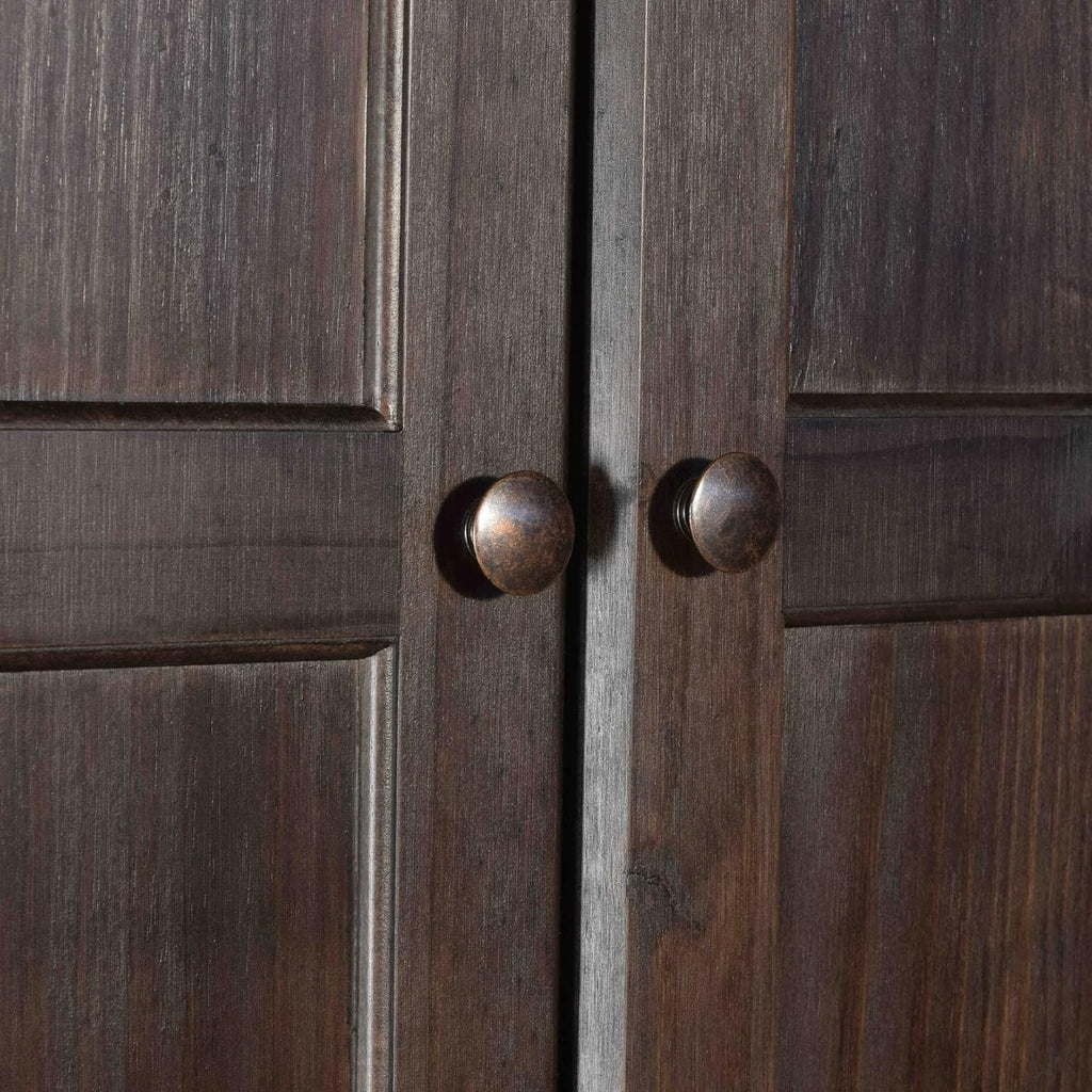 Grain Wood Furniture Shaker 2-Door Wardrobe, Solid Wood with Expresso Finish - Grand Goldman