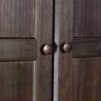 Grain Wood Furniture Shaker 2-Door Wardrobe, Solid Wood with Expresso Finish - Grand Goldman