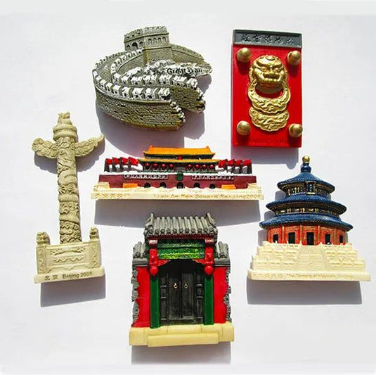 Great Wall with Chinese Characteristics Beijing Tiananmen Square Tourist Souvenir Resin 3D Resin Tourist Refrigerator Magnet - Grand Goldman