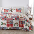 Great Bay Home 2-Piece Christmas Quilt Set with Shams. Reversible Bedspread Coverlet with Holiday Pattern. Holly Collection (Twin/Twin XL) - Grand Goldman