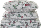 Great Bay Home 2-Piece Christmas Quilt Set with Shams. Reversible Bedspread Coverlet with Holiday Pattern. Holly Collection (Twin/Twin XL) - Grand Goldman