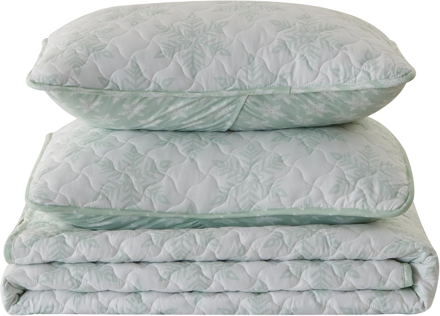 Great Bay Home 2-Piece Christmas Quilt Set with Shams. Reversible Bedspread Coverlet with Holiday Pattern. Holly Collection (Twin/Twin XL) - Grand Goldman