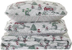 Great Bay Home 2-Piece Christmas Quilt Set with Shams. Reversible Bedspread Coverlet with Holiday Pattern. Holly Collection (Twin/Twin XL) - Grand Goldman