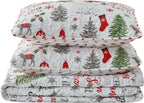 Great Bay Home 2-Piece Christmas Quilt Set with Shams. Reversible Bedspread Coverlet with Holiday Pattern. Holly Collection (Twin/Twin XL) - Grand Goldman