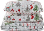 Great Bay Home 2-Piece Christmas Quilt Set with Shams. Reversible Bedspread Coverlet with Holiday Pattern. Holly Collection (Twin/Twin XL) - Grand Goldman
