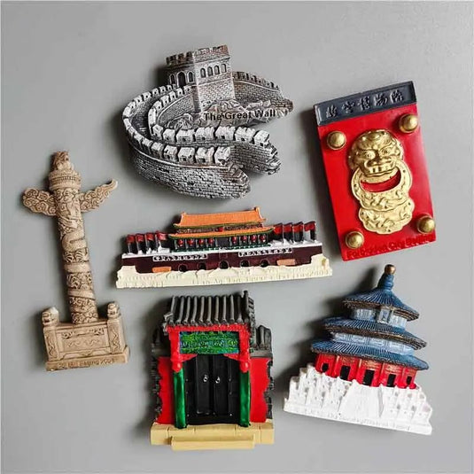 Great Wall with Chinese Characteristics Beijing Tiananmen Square Tourist Souvenir Resin 3D Resin Tourist Refrigerator Magnet - Grand Goldman