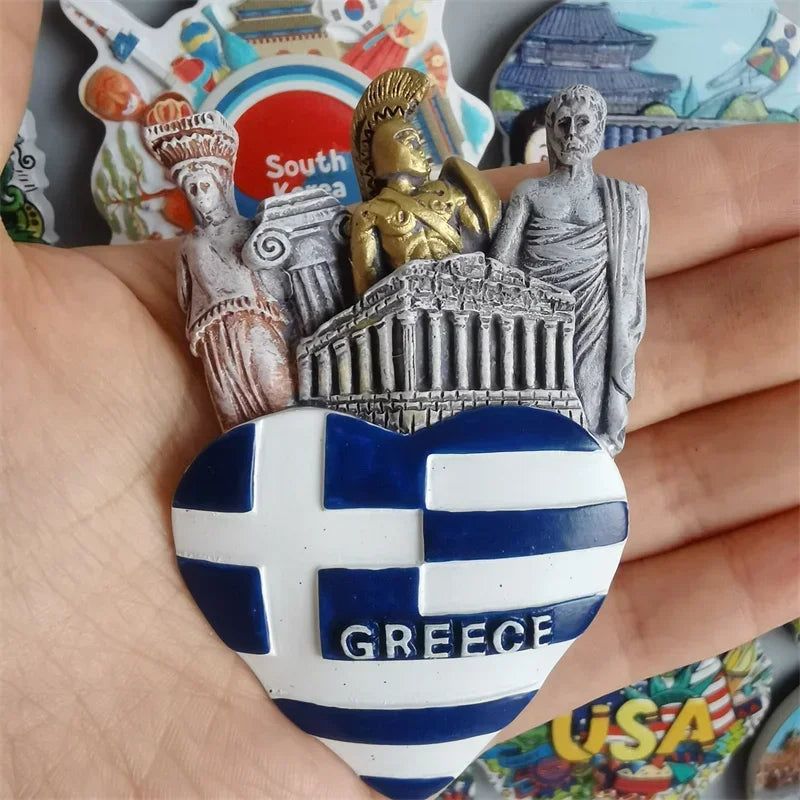 Greece Fridge Magnets Kos Zakynthos Lipsi Crete Corfu Aphrodite Tourist Souvenir Magnetic Refrigerator Sticker Home Decor Gifts - Grand Goldman