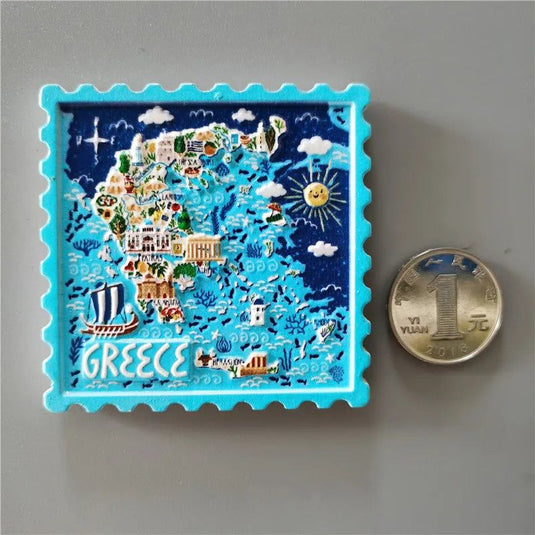 Greece Tourism Fridge Magnet Frog Stickers Athens Santorini Pilio Hellas Leptokaria Travel Refrigerator Stickers Home Decoration - Grand Goldman