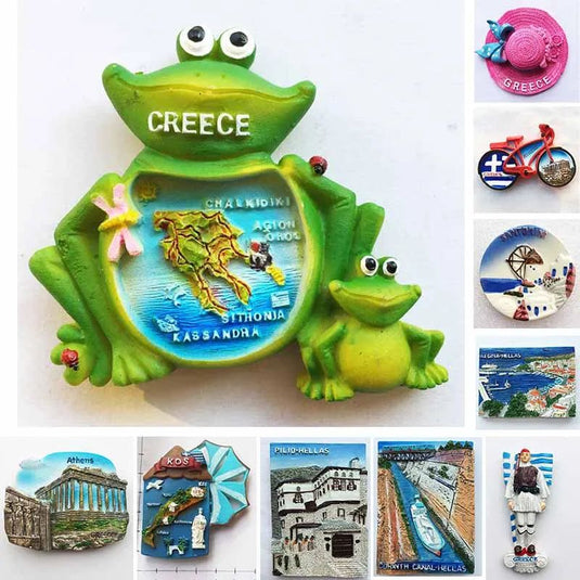 Greece Tourism Fridge Magnet Frog Stickers Athens Santorini Pilio Hellas Leptokaria Travel Refrigerator Stickers Home Decoration - Grand Goldman