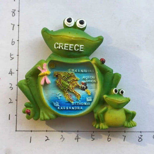 Greece Tourism Fridge Magnet Frog Stickers Athens Santorini Pilio Hellas Leptokaria Travel Refrigerator Stickers Home Decoration - Grand Goldman