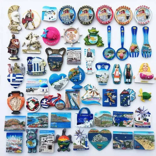 Greece Fridge Magnets Kos Zakynthos Lipsi Crete Corfu Aphrodite Tourist Souvenir Magnetic Refrigerator Sticker Home Decor Gifts - Grand Goldman
