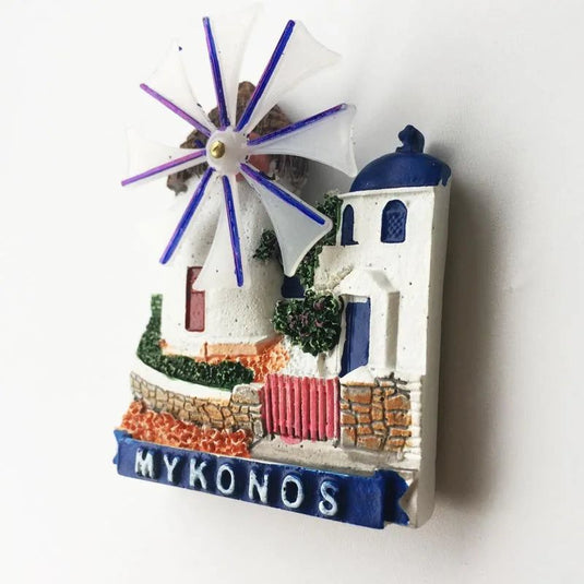 Greek Aegean Mykonos Island Windmill House Fridge Magnet Tourist Souvenirs Magnetic Refrigerator Stickers Home Ornaments - Grand Goldman