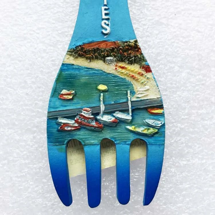 Greek Tourism Souvenir Spoon and Fork Shape Fridge Magnets Koukounaries Kukunaris Refrigerator Magnetic Stickers Travel Gifts - Grand Goldman