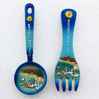 Greek Tourism Souvenir Spoon and Fork Shape Fridge Magnets Koukounaries Kukunaris Refrigerator Magnetic Stickers Travel Gifts - Grand Goldman
