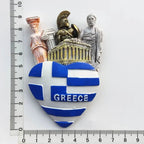 Greek Tourist Souvenirs Fridge Magnet Greece Flag Samurai Spartan Helmet Hand Painting Magnetic Refrigerator Stickers gife ideas - Grand Goldman