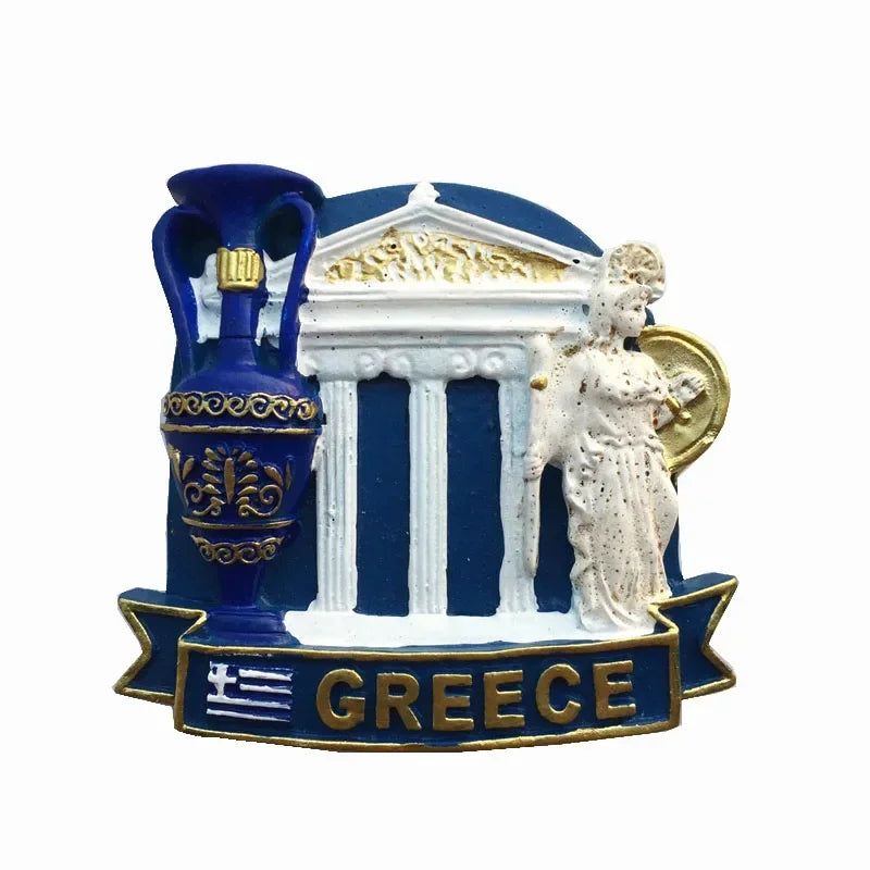 Greek Tourist Souvenirs Fridge Magnet Greece Flag Samurai Spartan Helmet Hand Painting Magnetic Refrigerator Stickers gife ideas - Grand Goldman
